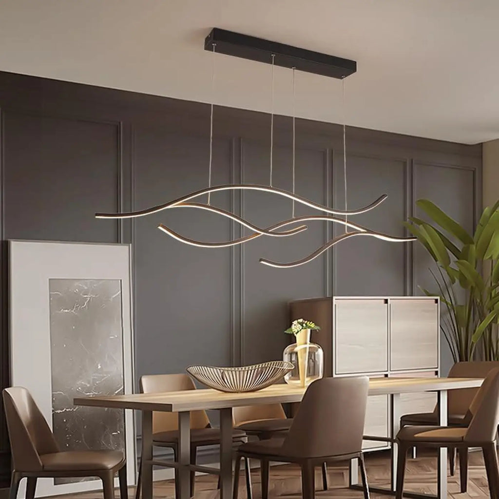 Lampe Suspendue Vague LED Dorée | Lolo