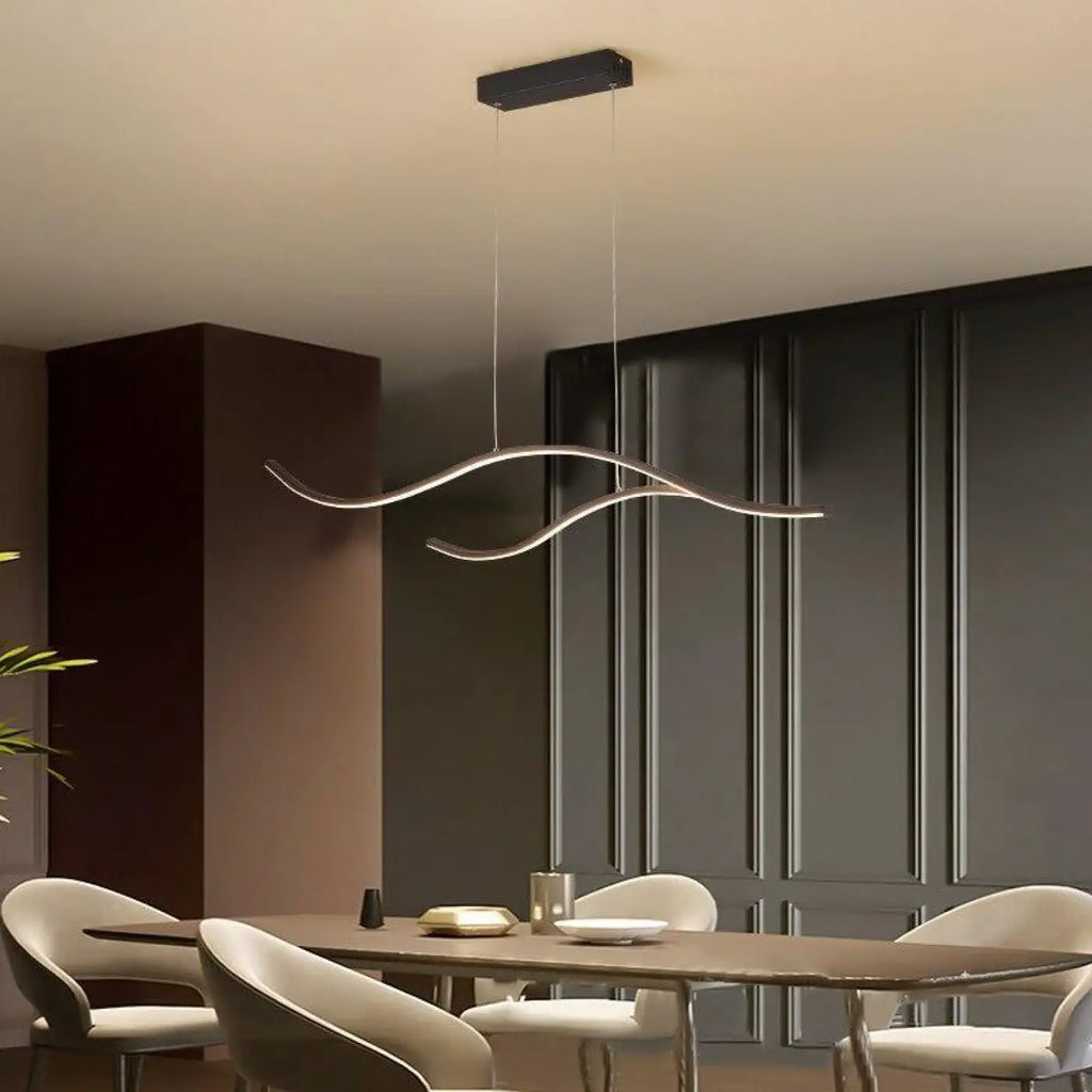 Lampe Suspendue Vague LED Dorée | Lolo