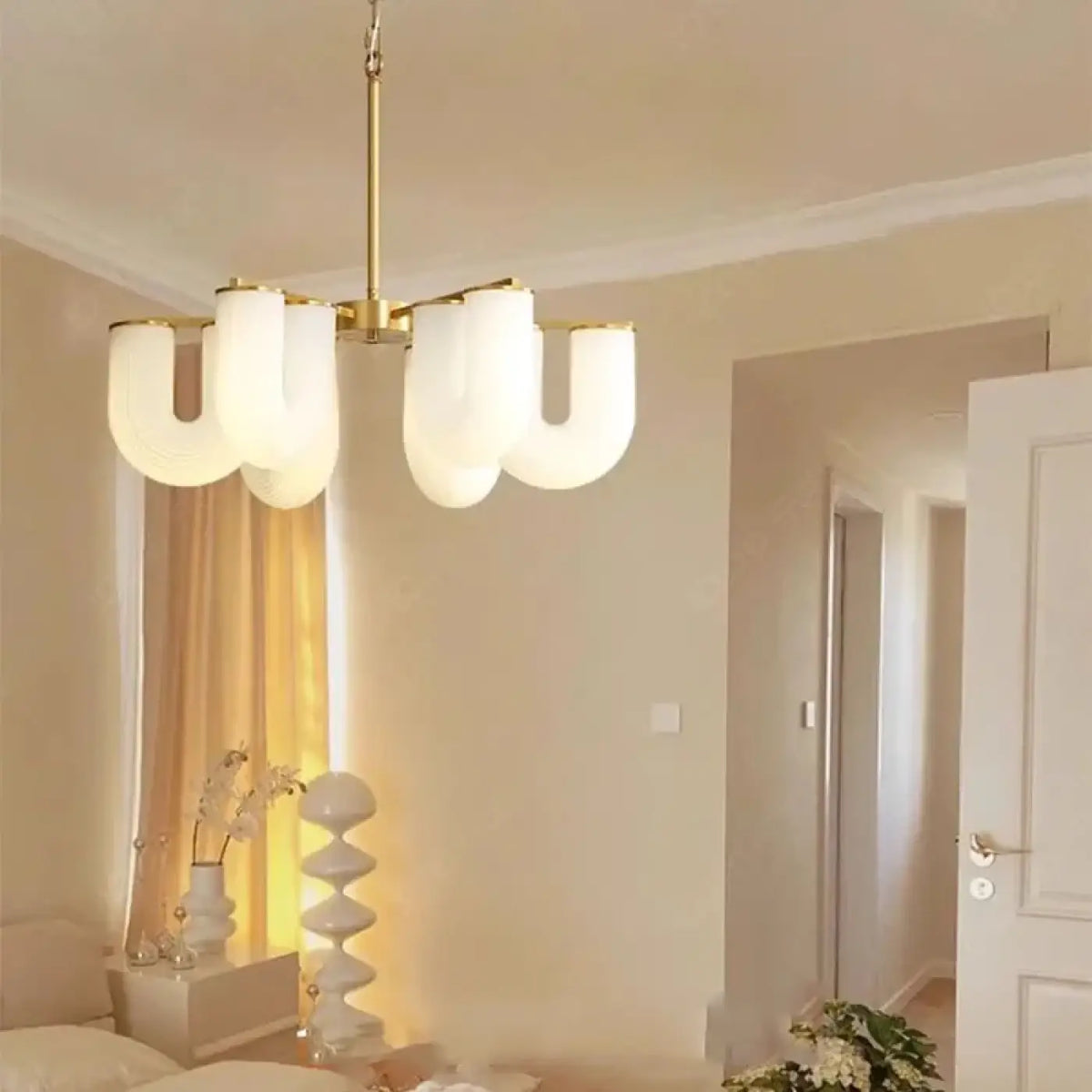 Suspension Sculpturale en Verre Blanc | Beri