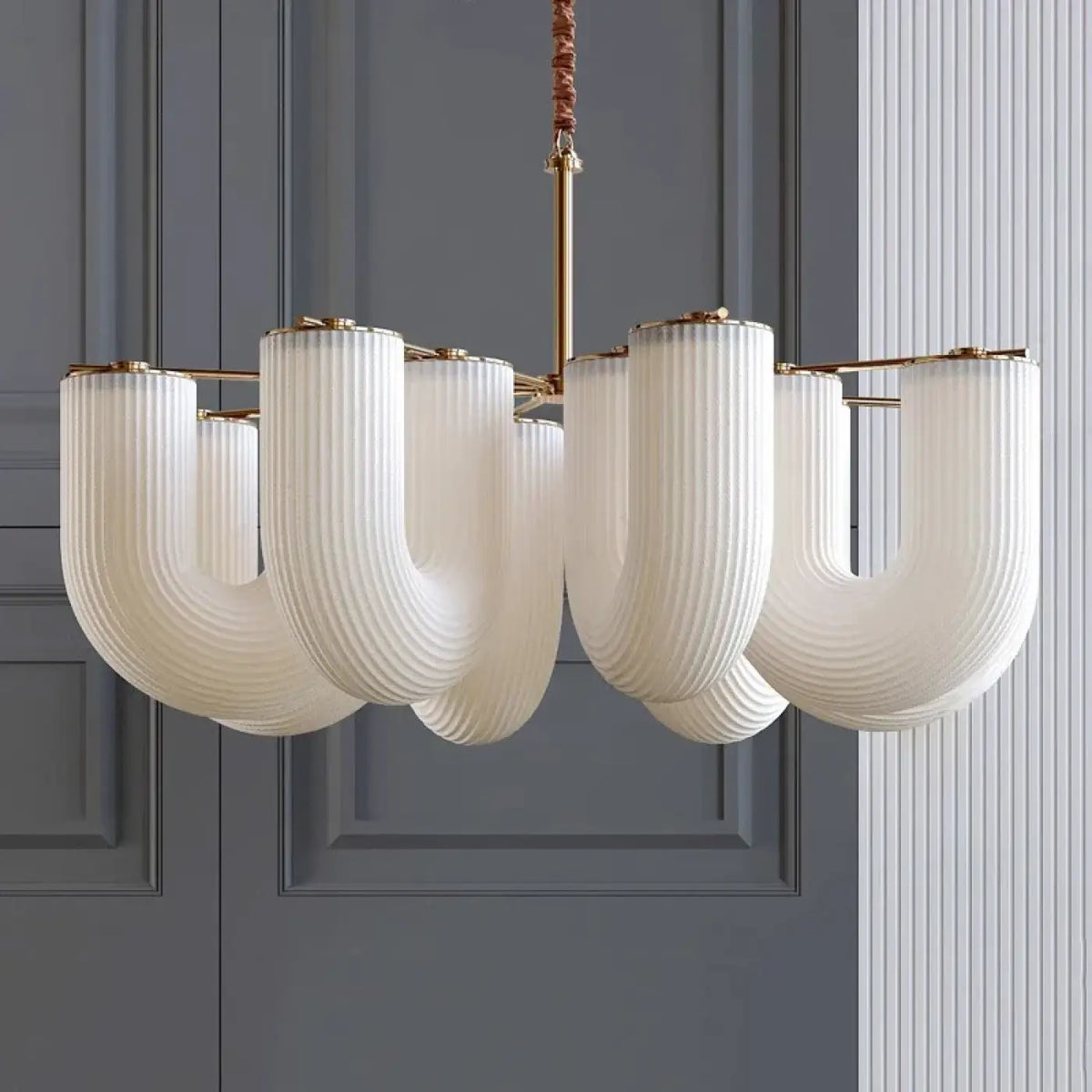 Suspension Sculpturale en Verre Blanc | Beri