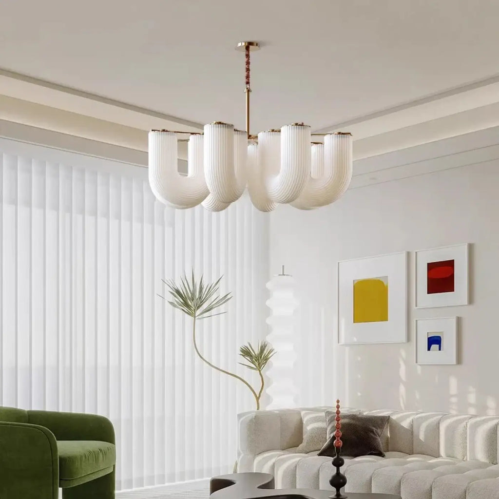 Suspension Sculpturale en Verre Blanc | Beri