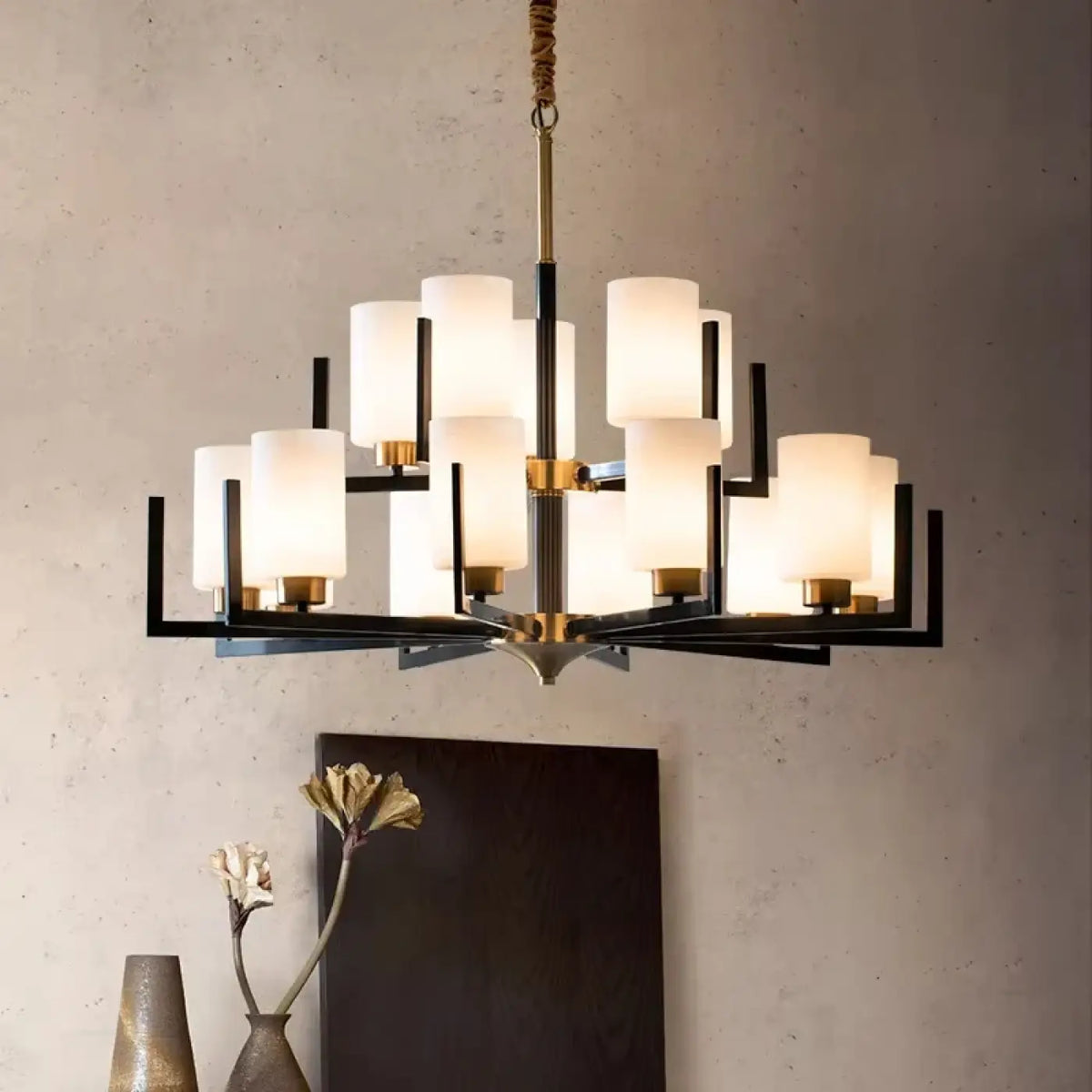 Lustre Suspendu Noir et Doré | Kaka