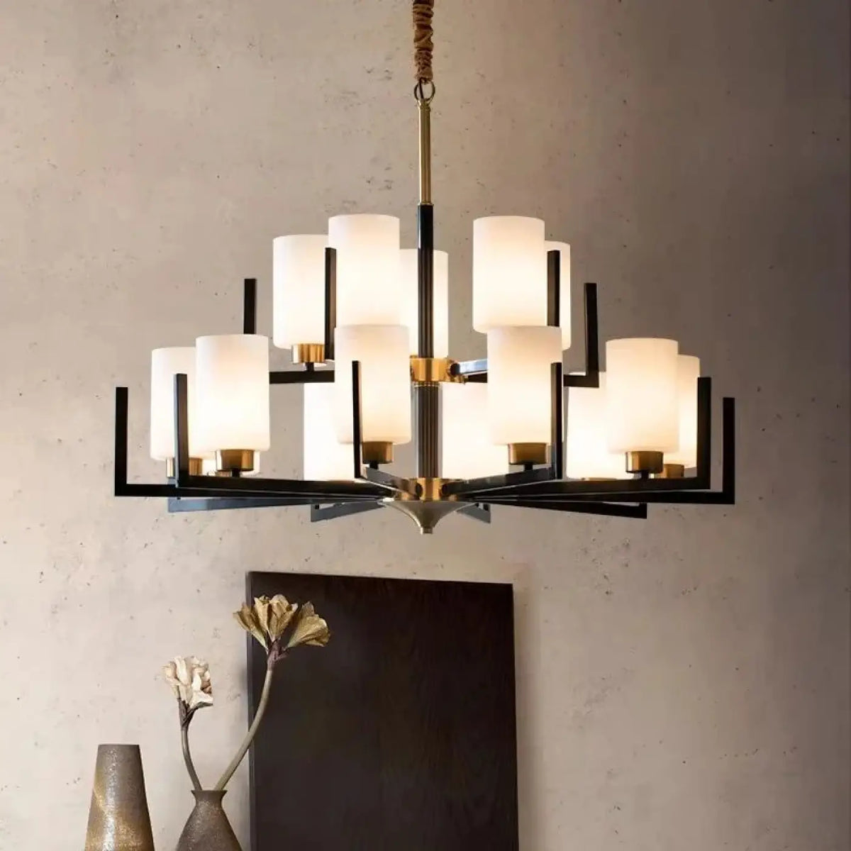 Lustre Suspendu Noir et Doré | Kaka