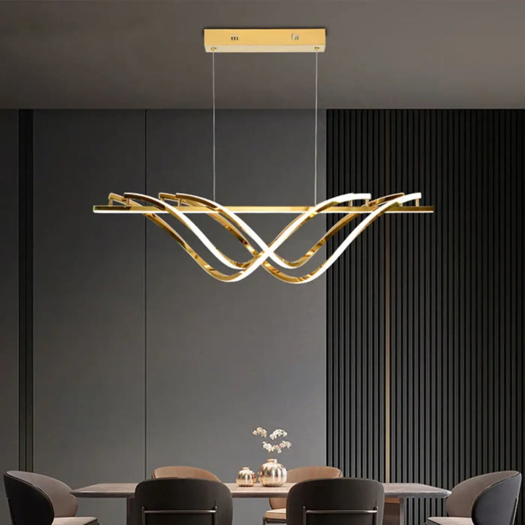 Lampe Suspendue Ondulée Dorée Design | Zora