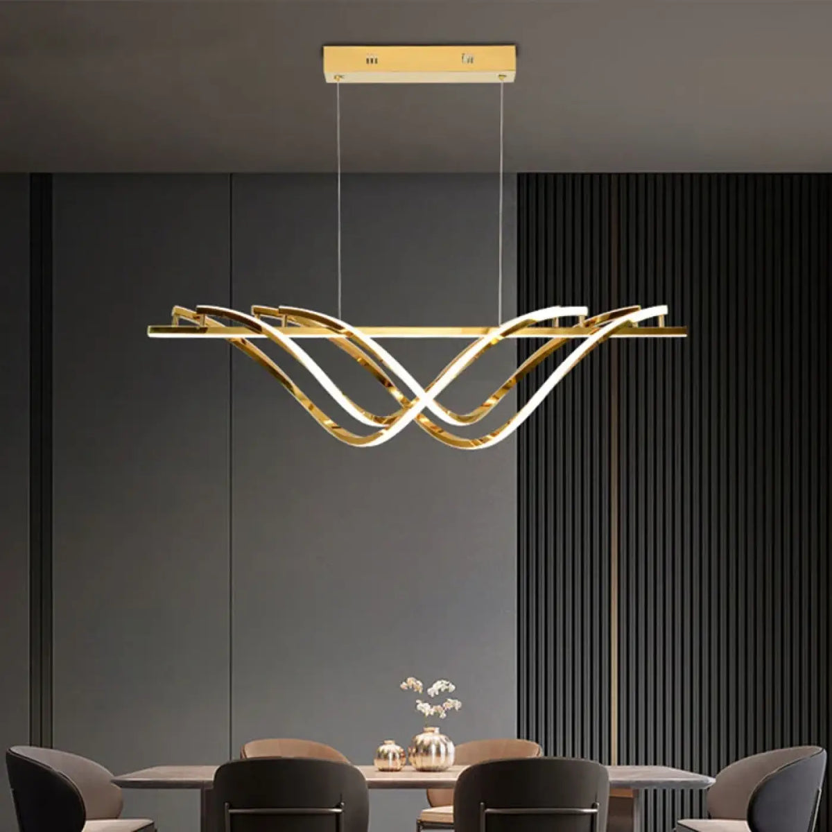 Lampe Suspendue Ondulée Dorée Design | Zora