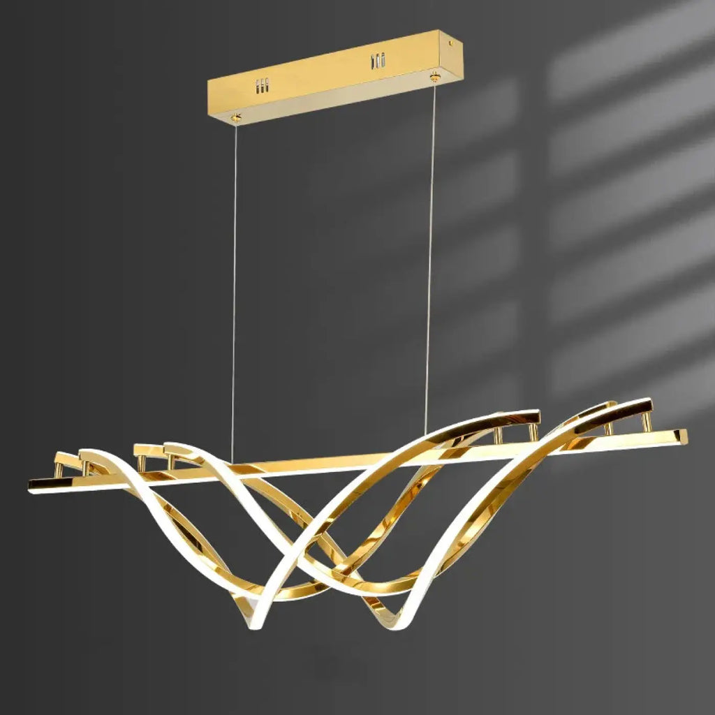 Lampe Suspendue Ondulée Dorée Design | Zora