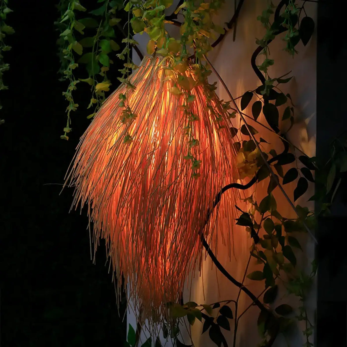 Lampe Suspendue en Raphia Effet Plume | Nola