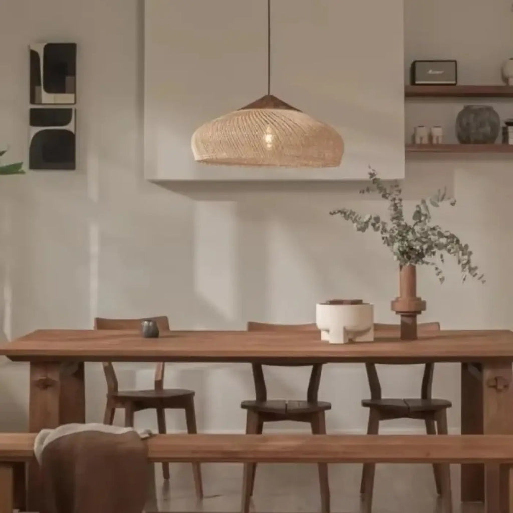 Lampe Suspendue Japandi en Bois Clair | Ilo