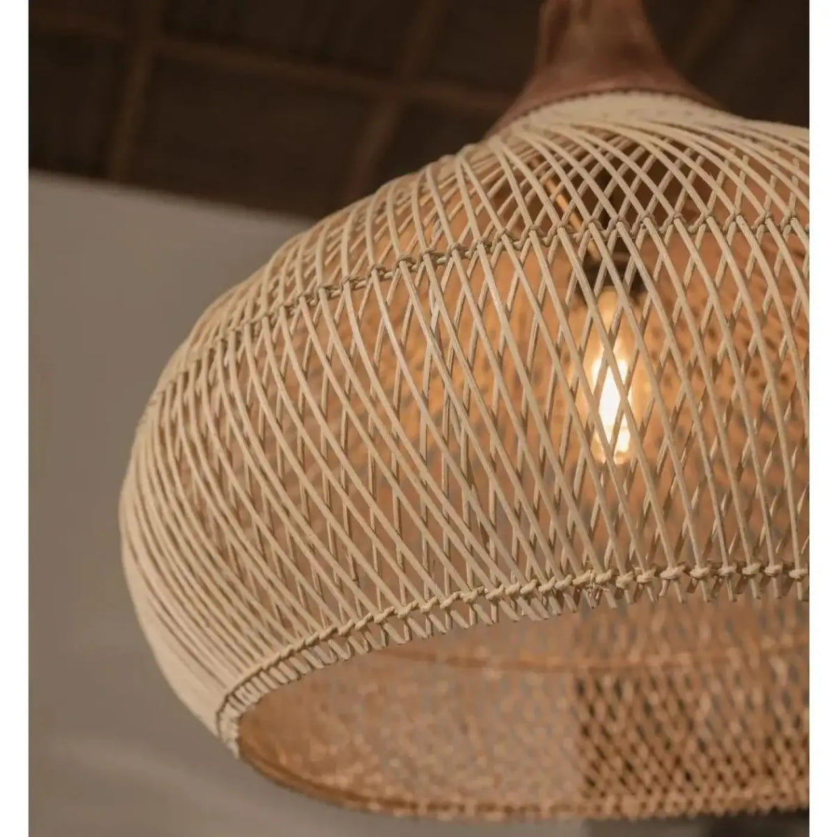 Lampe Suspendue Japandi en Bois Clair | Ilo