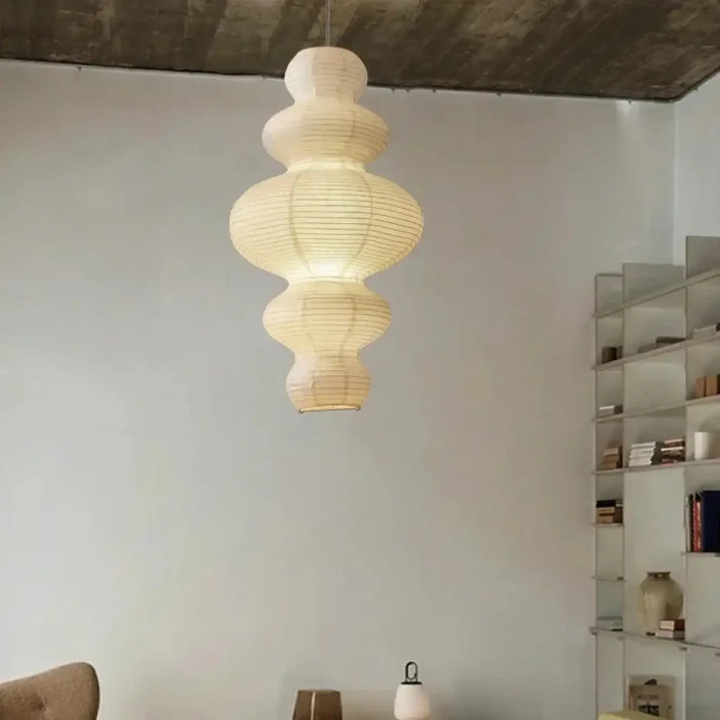 Lampe Suspendue Sculpturale en Papier Blanc | Kolo