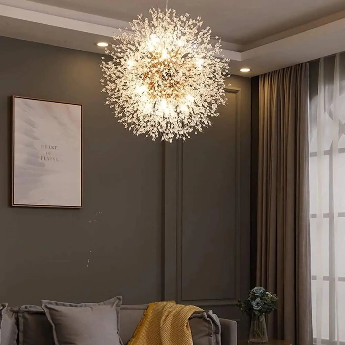 Lampe Suspendue Pissenlit Dorée et Poétique | Ula