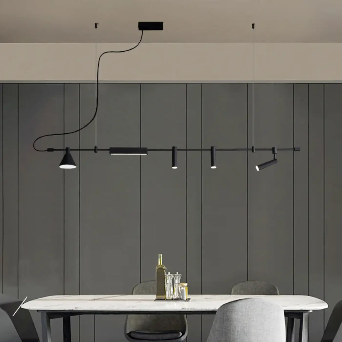 Suspension Rail Noir à Spots Orientables | Toli