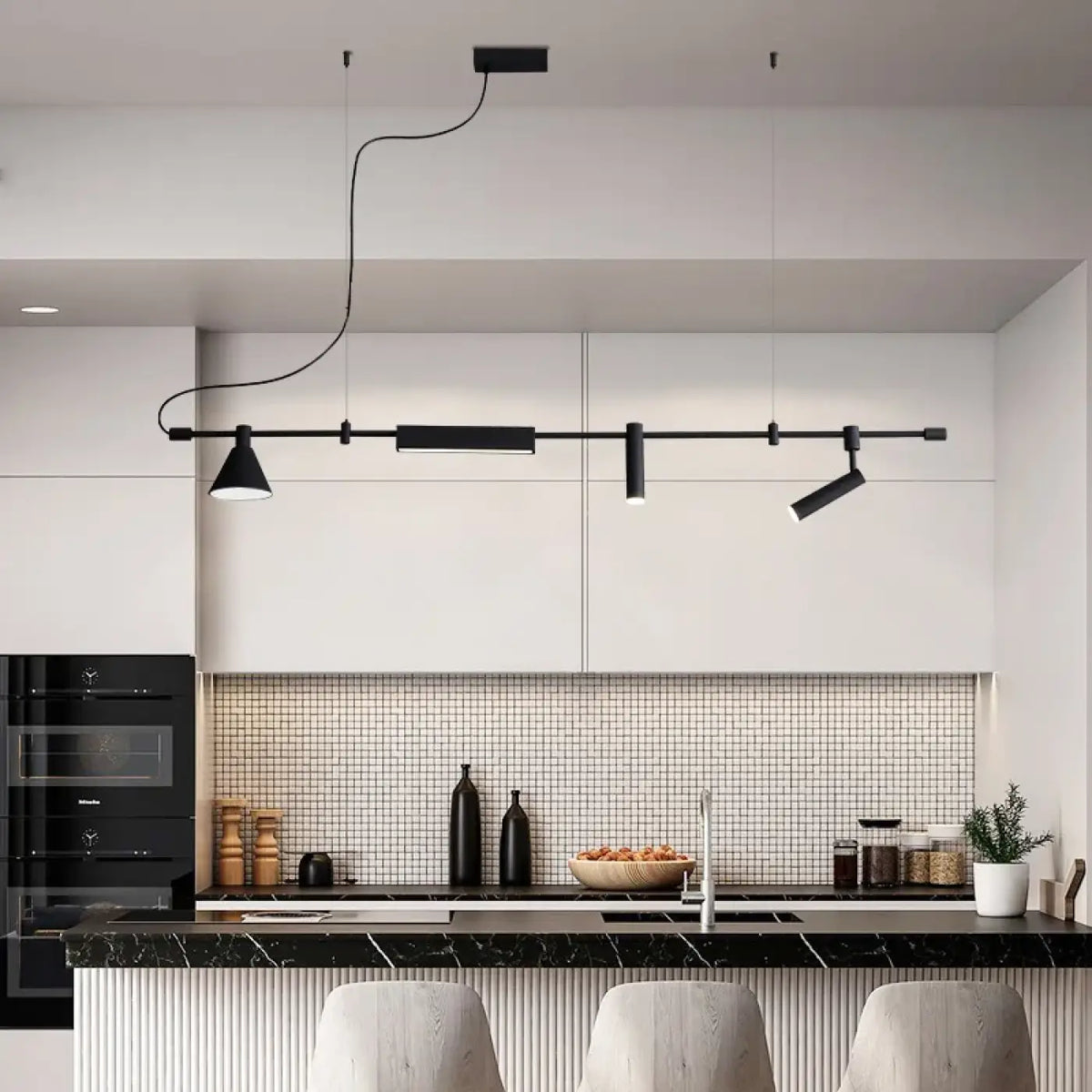 Suspension Rail Noir à Spots Orientables | Toli