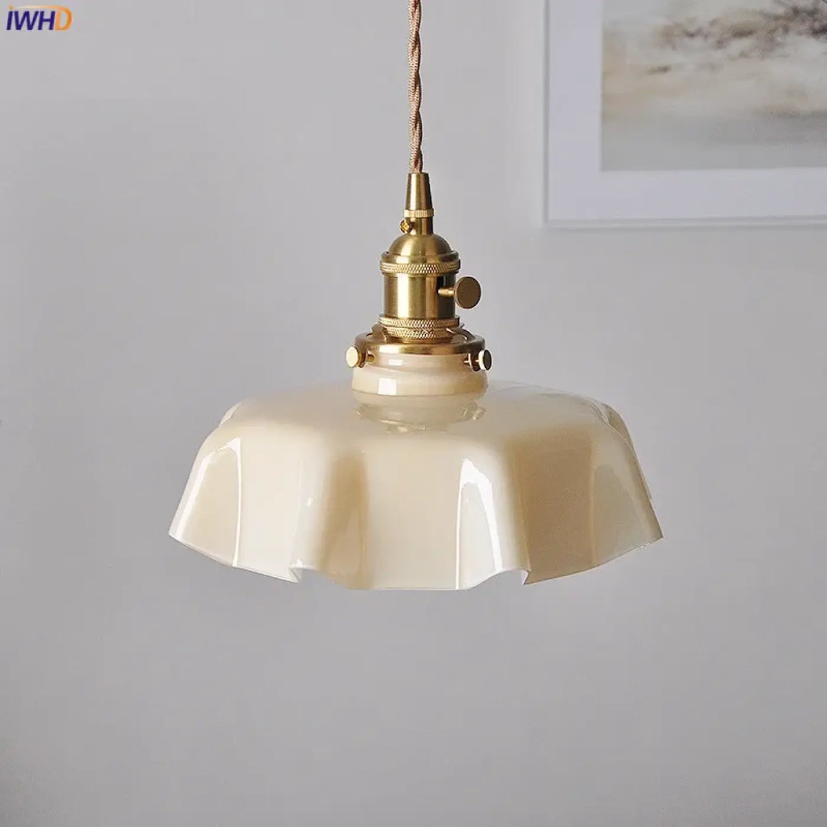Suspension Rétro en Verre Ondulé Rose | Ela
