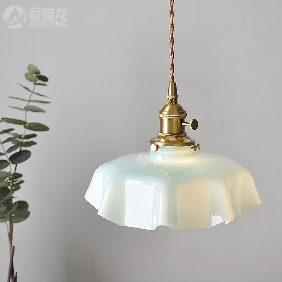Suspension Rétro en Verre Ondulé Rose | Ela