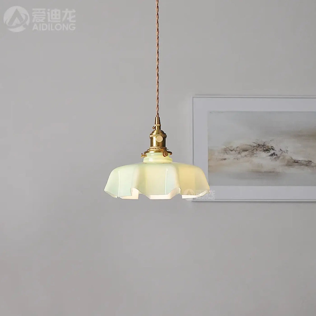 Suspension Rétro en Verre Ondulé Rose | Ela