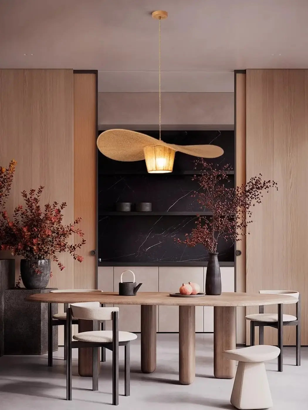 Lampe Suspendue en Rotin Forme Aile | Luli
