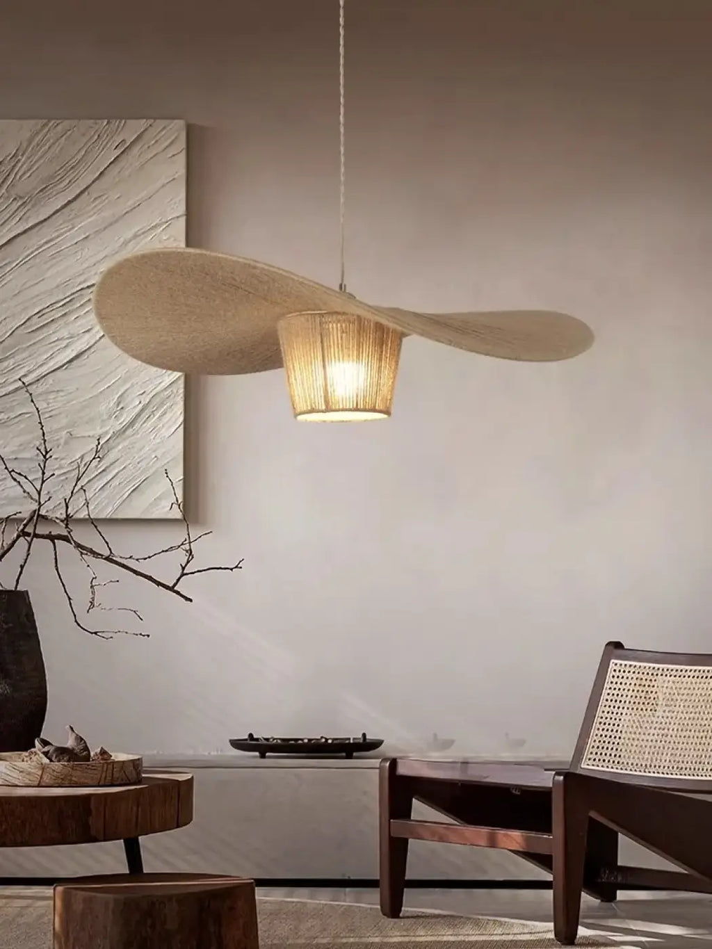 Lampe Suspendue en Rotin Forme Aile | Luli