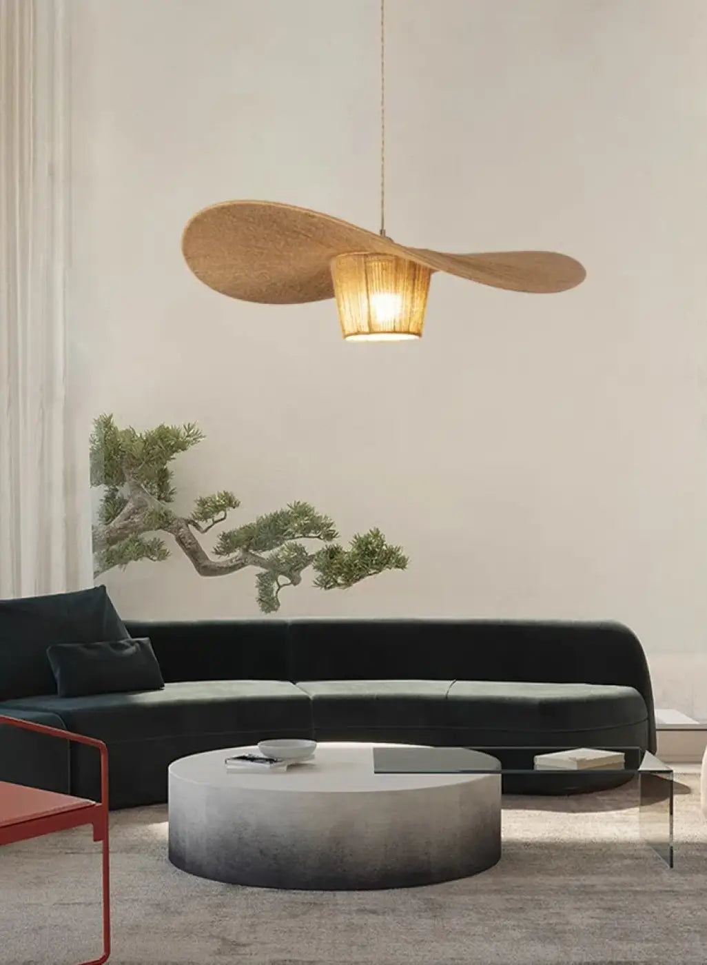 Lampe Suspendue en Rotin Forme Aile | Luli