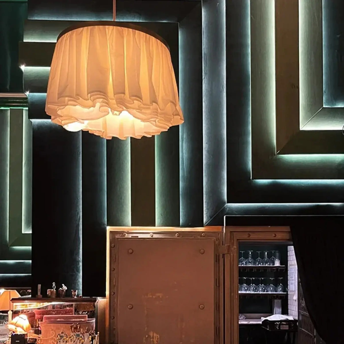 Lampe Suspendue en Tissu Blanc Effet | Soli