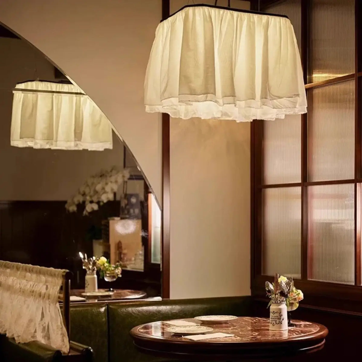 Lampe Suspendue en Tissu Blanc Effet | Soli