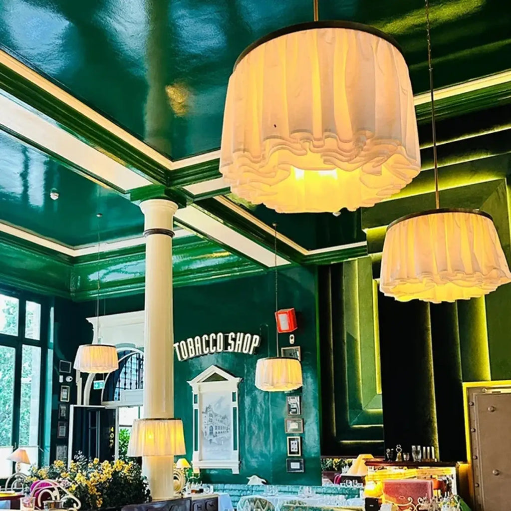 Lampe Suspendue en Tissu Blanc Effet | Soli