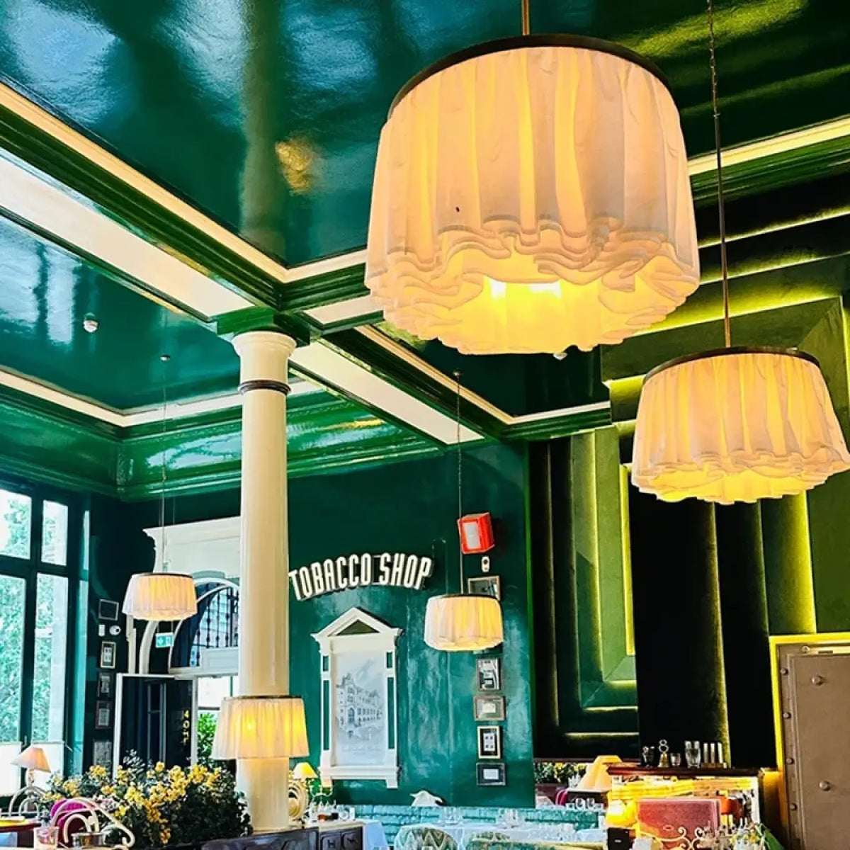Lampe Suspendue en Tissu Blanc Effet | Soli