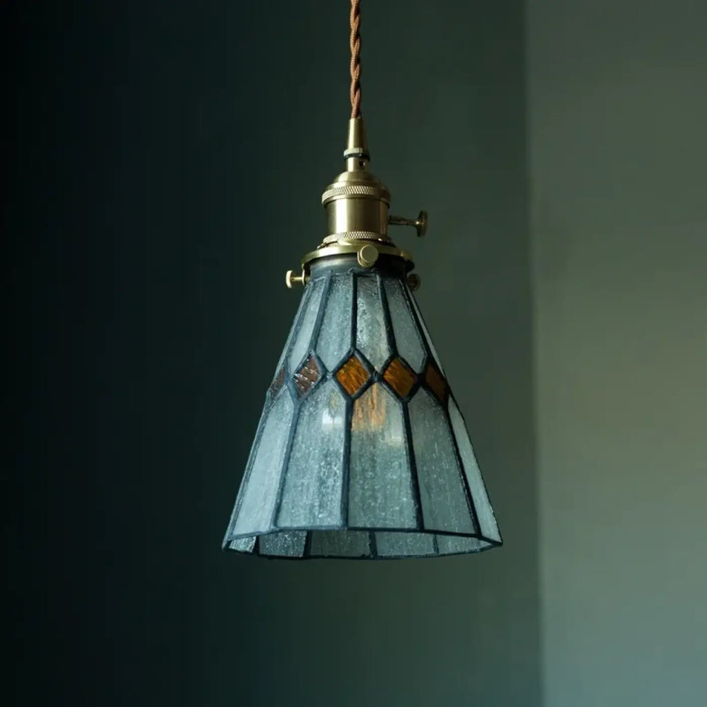 Suspension Verre Art Déco et Cuivre | Uta