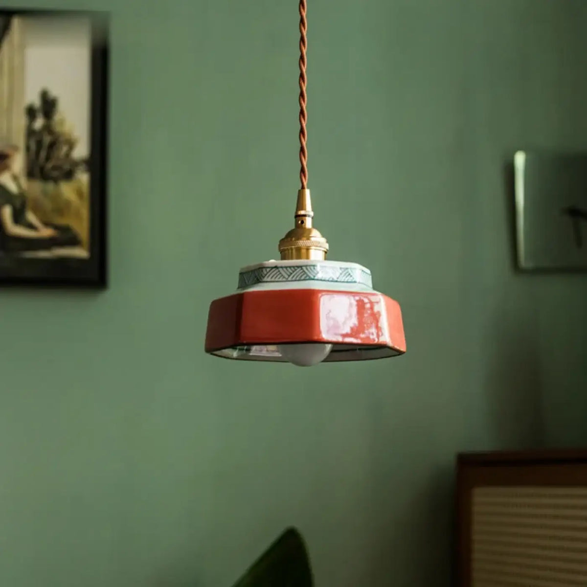 Suspension Vintage Céramique et Laiton | Vala