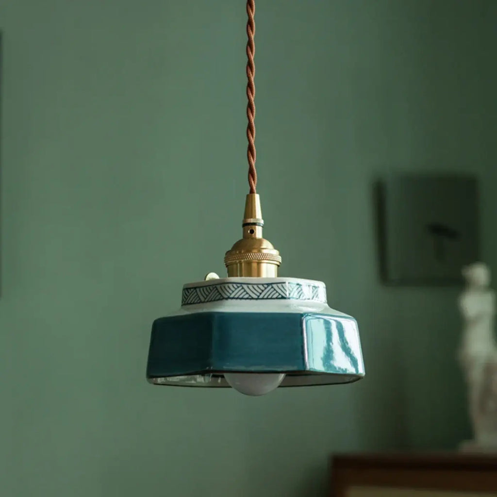Suspension Vintage Céramique et Laiton | Vala