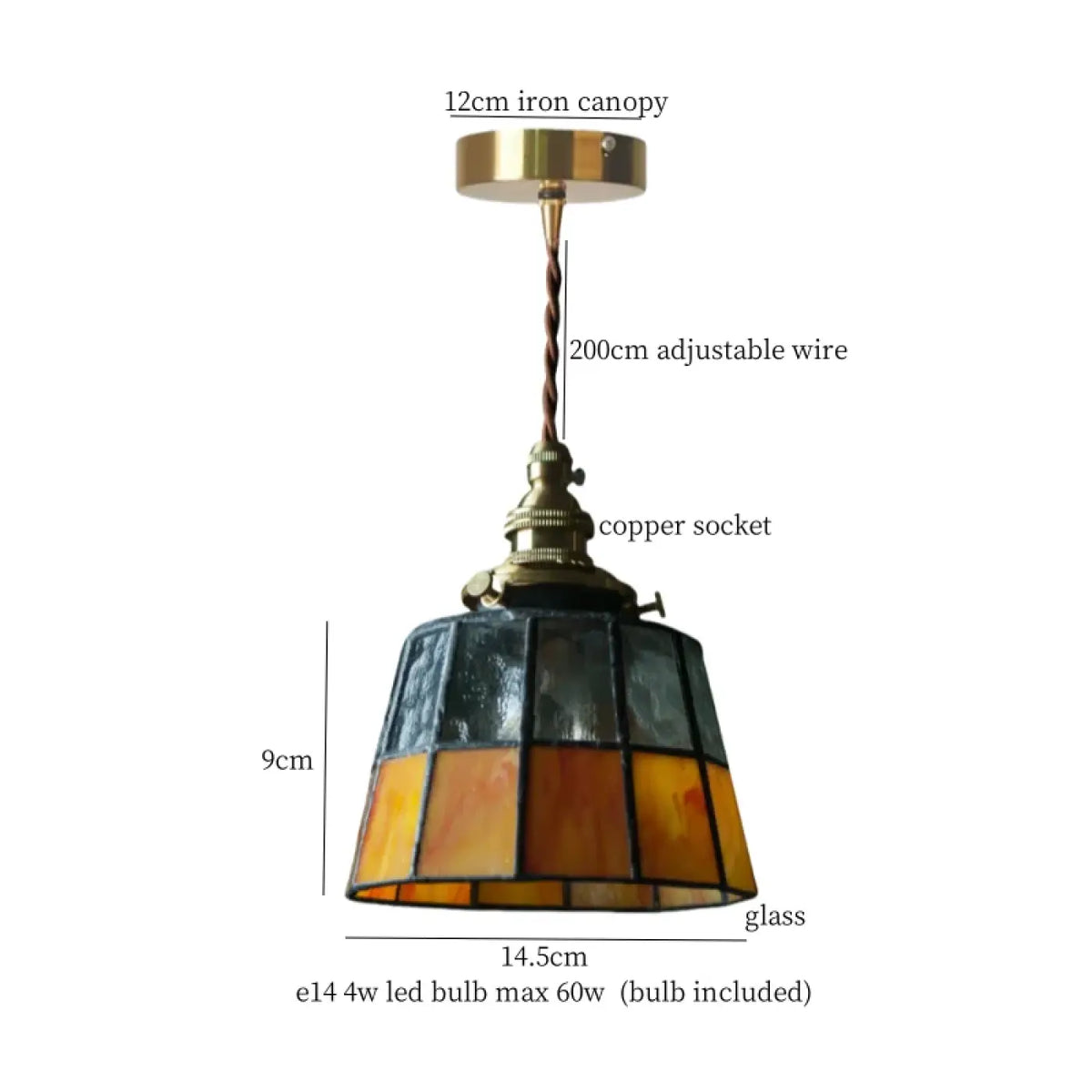 Suspension Verre et Cuivre Vintage | Dava