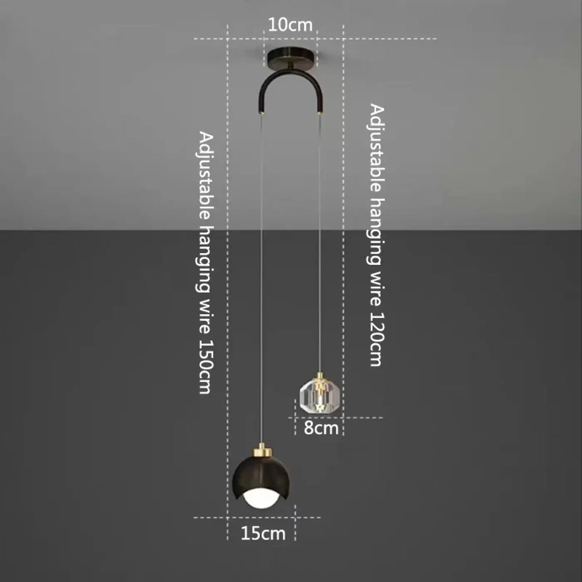 Suspension Duo Noir et Doré Design | Tika