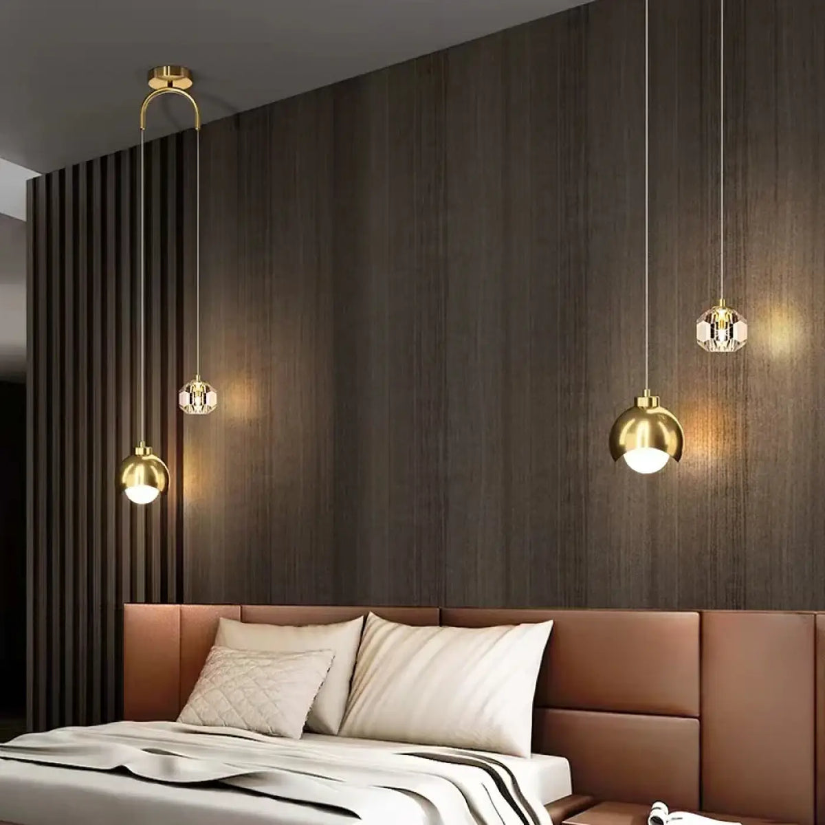 Suspension Duo Noir et Doré Design | Tika