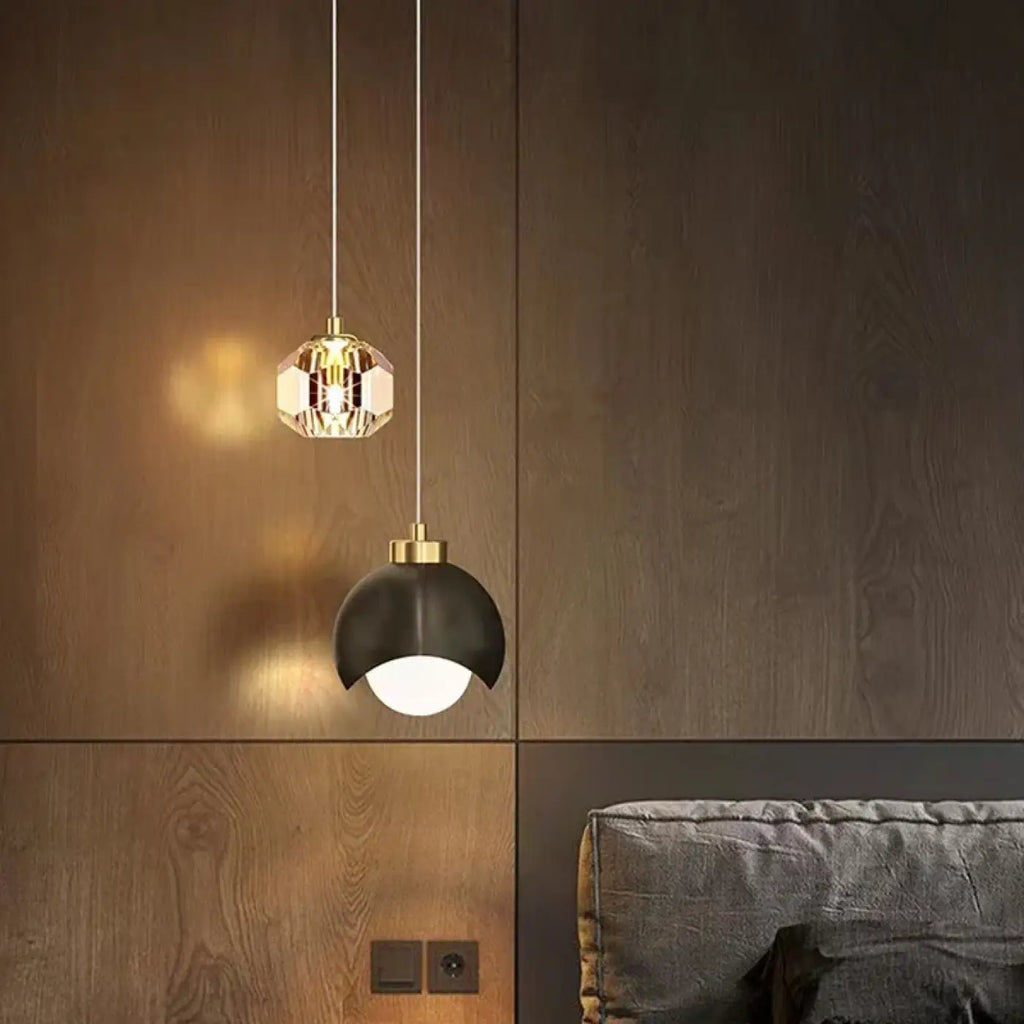 Suspension Duo Noir et Doré Design | Tika