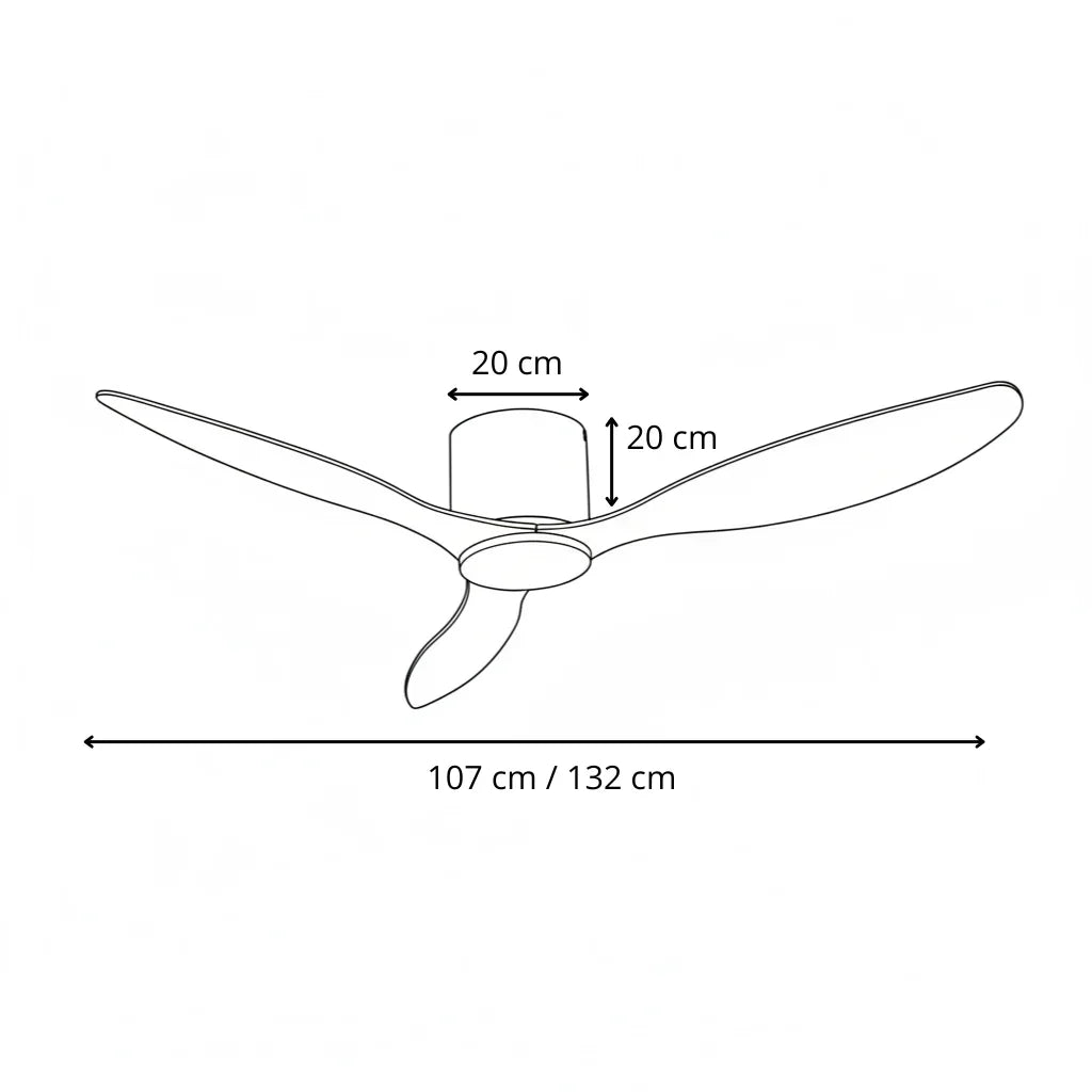 Ventilateur de Plafond Bois Clair Blanc | Ulio