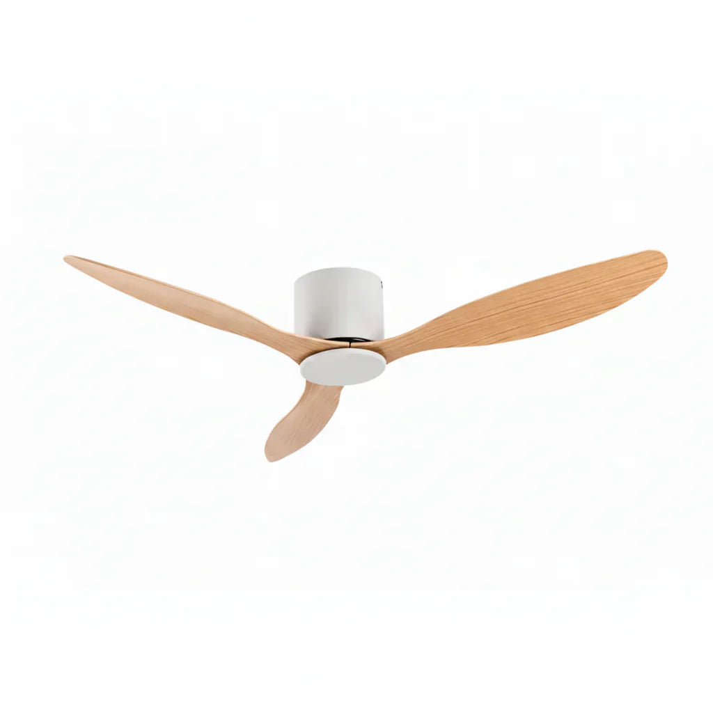 Ventilateur de Plafond Bois Clair Blanc | Ulio