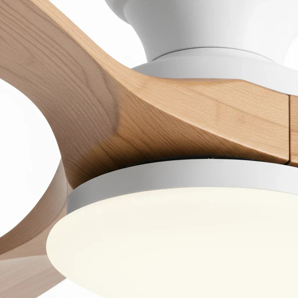 Ventilateur de Plafond Bois Naturel LED | Maelo