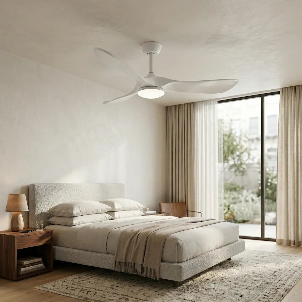 Ventilateur de Plafond Bois Blanc LED | Pavo