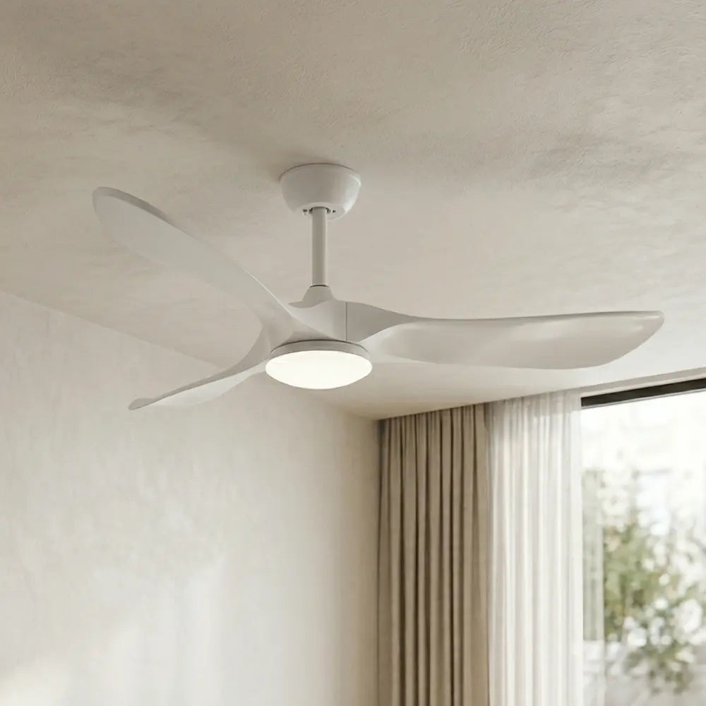 Ventilateur de Plafond Bois Blanc LED | Pavo